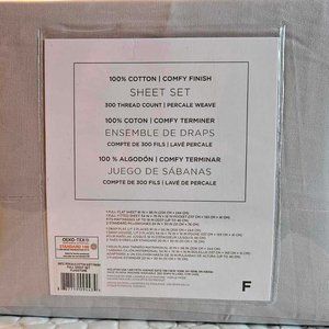 NEW - Grey 100% Cotton Sheet Set